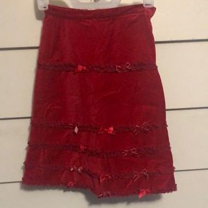 NWT Childrens Place Red Velvet Skirt